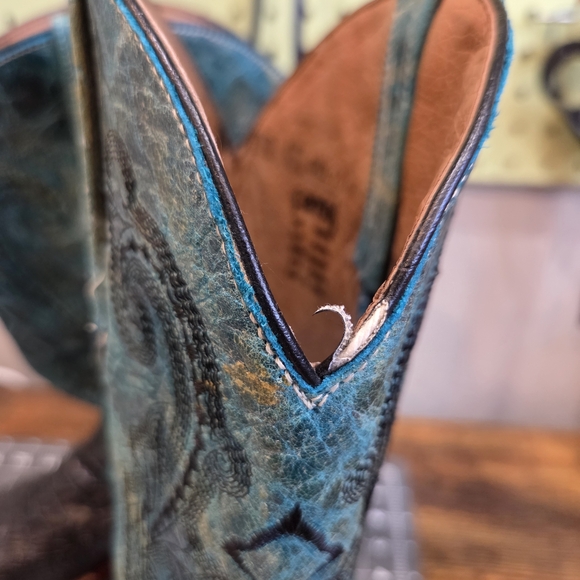 Ferrini Cowhide Exotic Leather Black Boots - Picture 10 of 11